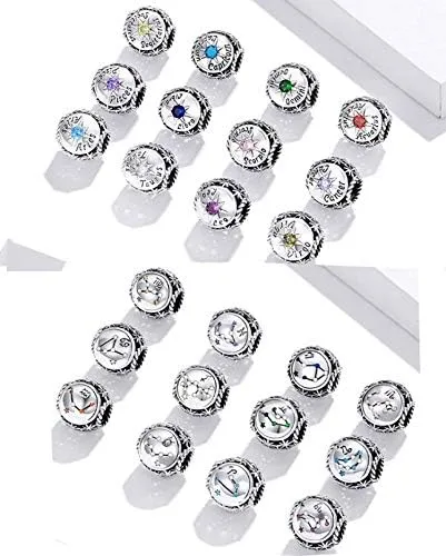 Miniatura 4 de FAEFASH - Abalorio para pulsera de plata de ley 925 con forma de estrella, 12 constelación de horóscopo para pulsera Pandora, cumpleaños para mujer
