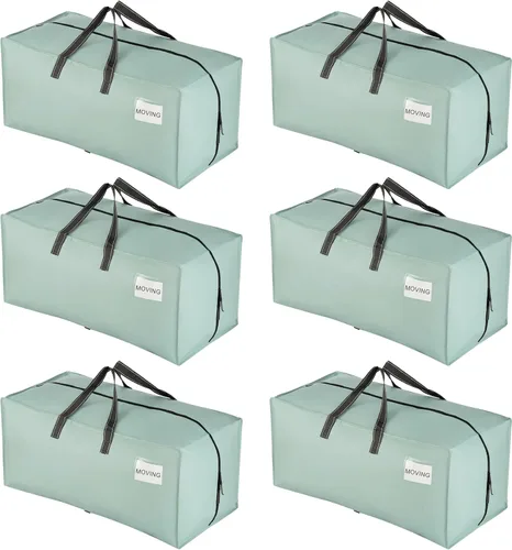 Miniatura 50 de VENO Paquete de 2 bolsas de mudanza, correas de mochila, mudanza, cajas de almacenamiento universitario, con tapas, resistentes, extragrandes, asas