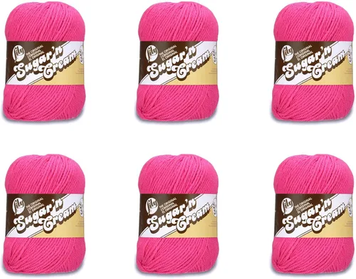 Miniatura 48 de Lily Sugar'N Cream - Ovillo de camuflaje rosa de gran tamaño, paquete de 6 unidades de 3.00 oz/3 onzas, algodón, 4 medianos (peinado), 150 yardas