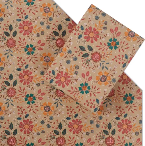 Miniatura 3 de Aimyoo - Rollo de papel de regalo floral kraft - Rollo jumbo - 30 pulgadas x 33 pies - Papel de regalo vintage con flores para todas las ocasiones