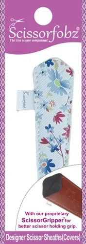 Miniatura 23 de Fundas protectoras para tijeras de diseñador, 4 unidades, tamaño surtido, diseño floral victoriano azul #4-304 Jardín floral victoriano azul