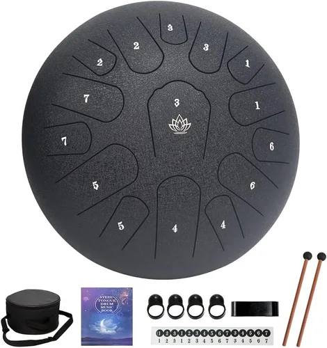 Tambor de lluvia para jardín exterior, tambor de lengüeta de acero de 12 pulgadas, 15 notas, instrumentos musicales, instrumento de percusión