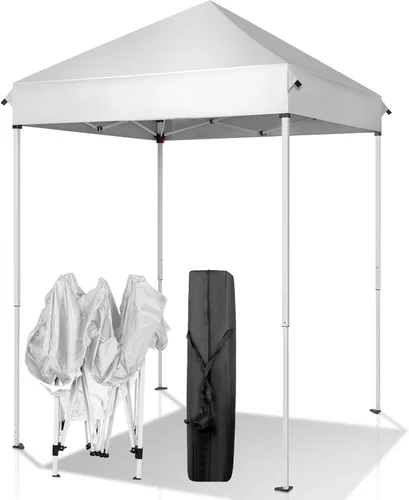 Miniatura 13 de Outvita Carpa Toldo Emergente 5x5, Carpa Toldo para Exteriores Ez Up Refugio Instantáneo con Bolsa de Transporte Patas Rectas Patio Balcón Porche