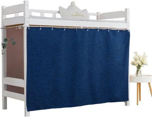 Miniatura 6 de Cortinas opacas para litera de fondo sólido, tela de privacidad para cama individual, color negro