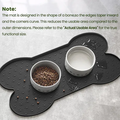 Miniatura 4 de PWTAA Tapete para Comida de Perros Antideslizante de Silicona, Tapete para Tazón de Perro más Grueso, Mantel Individual para Mascotas Impermeable