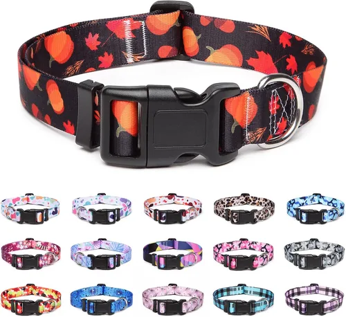 Miniatura 8 de Collar ajustable para perro con patrones, ultra cómodo, de nailon suave, transpirable, para perros pequeños, medianos y grandes (S, flecha)