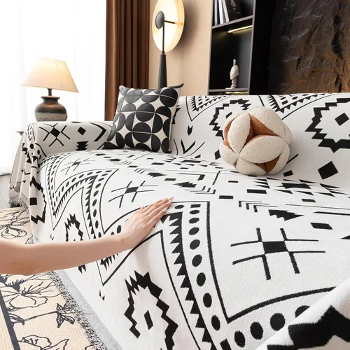 Miniatura 37 de VClife Fundas de sofá bohemio de felpilla para sofá seccional, fundas de sofá suaves y antideslizantes para sofá de 2 cojines, protector de muebles