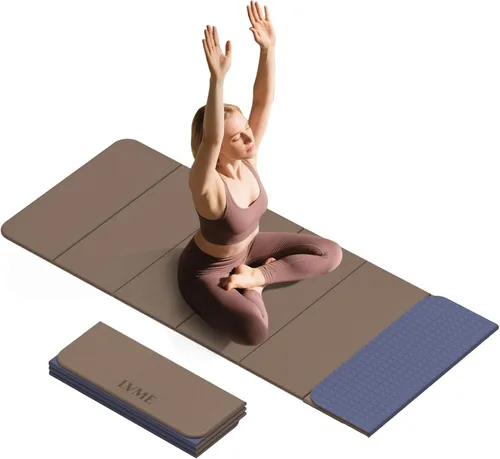 Miniatura 9 de Foldable Yoga Mat 0.32 inches Thick(8mm), SGS Certified POE Material, Non Slip, 71 x 24 inches, Foldable for Travel, Pilates, Camping, Environmental