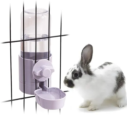 Miniatura 9 de Comedero de agua para conejos, sin fugas, 17 onzas, sin goteo, para conejillo de indias, hámster, chinchilla, hurón, animal pequeño Azul
