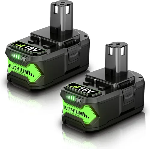 Paquete de 2 baterías de litio de 18 V compatibles con Ryobi 18 voltios ONE+ Plus P102 P103 P104 P105 P107 P109 P122 PBP005 PBP004 PBP003 PBP002