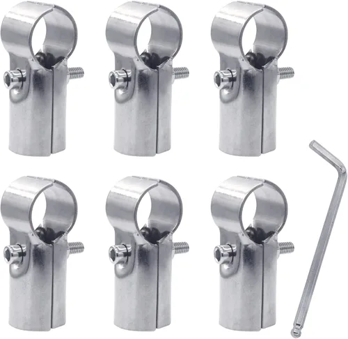 6 juegos de abrazaderas en T, acero inoxidable, plateado, abrazaderas para tubos, 1-1/4" DE, 32MM