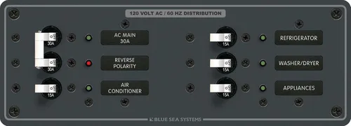 Blue Sea Systems 8099 AC principal + 4 posiciones, negro
