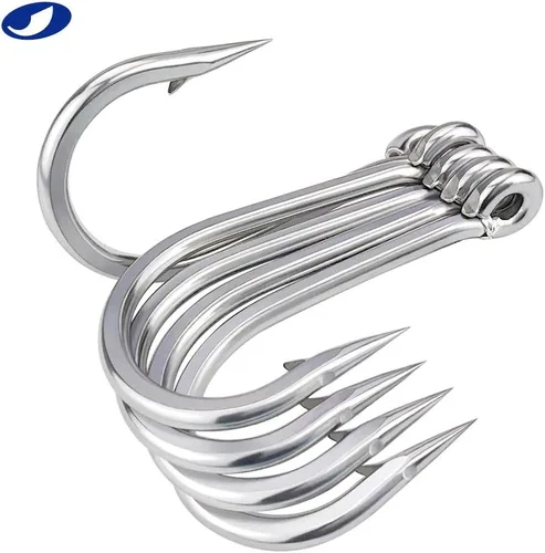 Miniatura 6 de OCEAN CAT Anzuelo de pesca clásico de acero inoxidable con púas de punto de desplazamiento de pulpo, círculo, anzuelos de pesca para pesca de agua