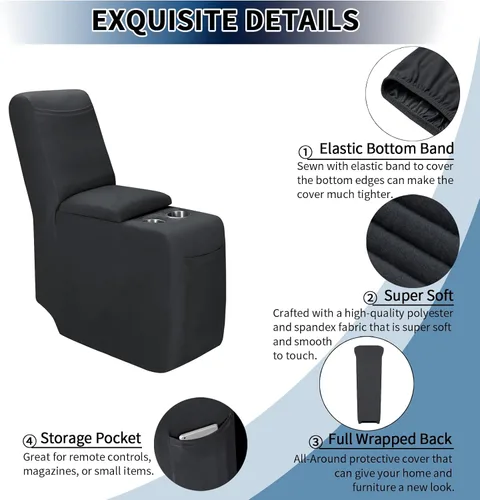 Miniatura 5 de PureFit - Funda para consola reclinable para fundas de sofá reclinable, fundas deslizantes súper elásticas para la parte media del sofá reclinable