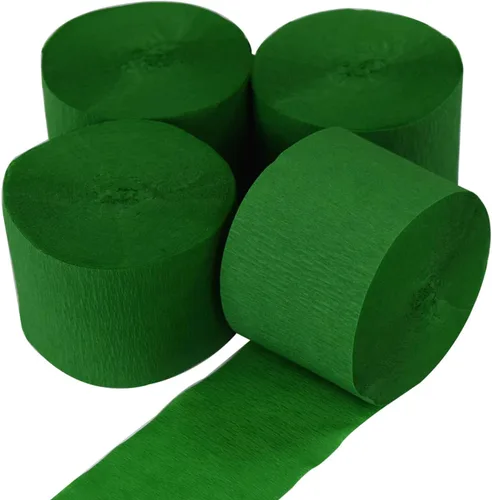 Miniatura 9 de AOODOOM Serpentinas de papel crepé, 4 rollos de 328 pies, verde claro y verde oscuro, paquete de serpentinas de fiesta para decoraciones