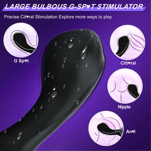 Miniatura 5 de Juguetes sexuales de succión con vibrador para adultos, vibradores de succión de rosa de doble estimulación con 9 modos de vibración y succión