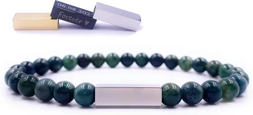 Miniatura 23 de Pulseras de cuentas personalizadas, Pulsera de piedras preciosas de 0.236 in, Pulsera grabada con láser, Pulsera de piedra natural, Pulseras unisex