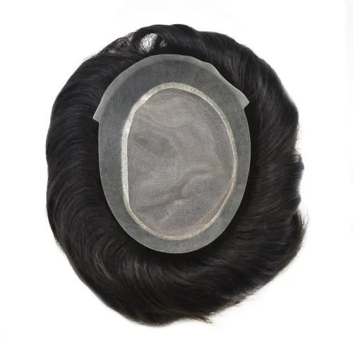 Miniatura 5 de LYRICAL HAIR Toupee - Sistema de cabello de repuesto para hombre, monofilamento para hombre, tupé fino, monofilamento, piel de polietileno