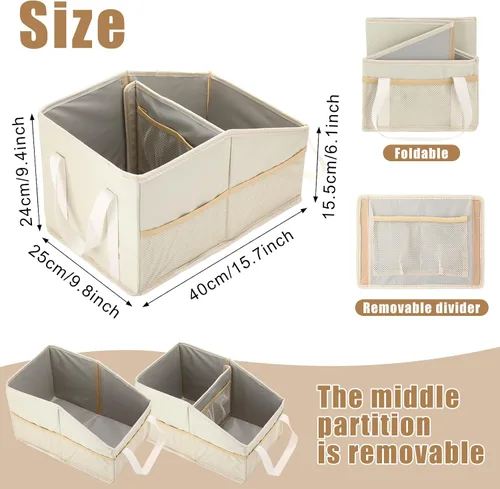 Miniatura 2 de Honeydak Organizador de asiento de pasajero, almacenamiento plegable para consola, asiento delantero/trasero con múltiples bolsillos, organizador