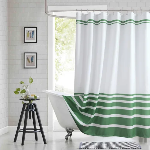 Miniatura 9 de Cortina de ducha gris, cortinas de ducha de tela de microfibra gris degradado para baño, cortinas de baño modernas impermeables, 72 pulgadas