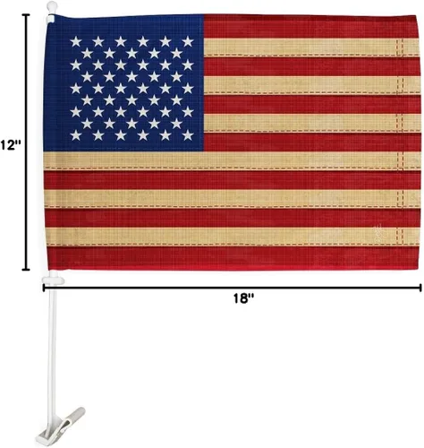 Miniatura 8 de Bandera de Israel para Carros - Bandera israelí para automóvil, paquete vintage americano, pequeño regalo, 12 x 18 pulgadas, clip de soporte