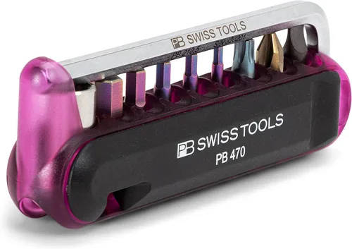 PB Swiss Tools Bike Multitool PB 470 | 100% fabricado en Suiza, herramienta de bolsillo con brocas, llave Allen, adaptador de acero, palanca de