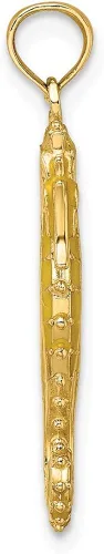 Miniatura 2 de Colgante de oro amarillo macizo de 14 k con forma de caballito de mar esmaltado en 3D 0827in x 0394in