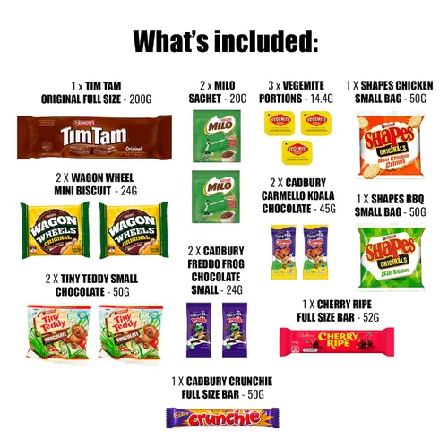 Miniatura 4 de Caja de aperitivos australianos con Tim Tams, Cadbury, Cherry Ripe, auténticos aperitivos australianos y dulces, gran regalo de Australia