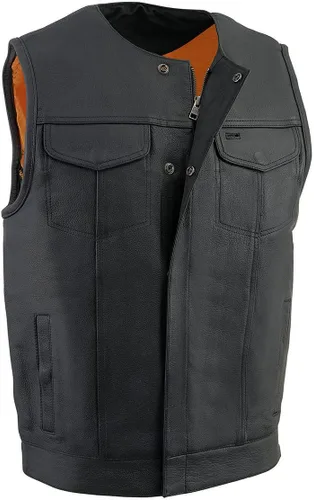 Miniatura 13 de Milwaukee Leather Men's Club Style Motorcycle Vest -Premium Leather, Dual Closure, CCW Pockets, Patch-Ready Back