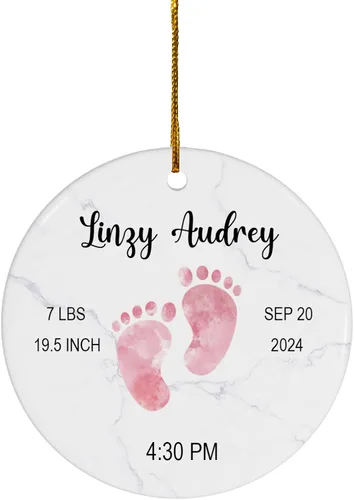 Miniatura 18 de FLOCHIL Adorno personalizado para la primera Navidad del bebé 2024 para niña, adorno personalizado de primera Navidad para bebés 2024 con nombre