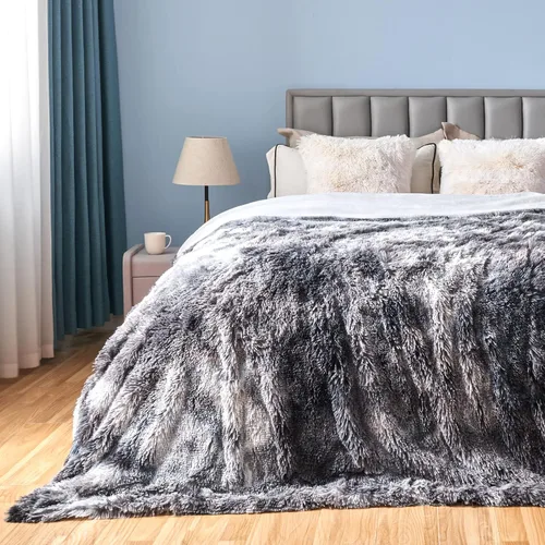 Miniatura 23 de GONAAP Manta de Tiro de Piel Sintética Mullida Tamaño Twin Rosa Claro Súper Suave Acogedora Felpa Mullida Lanuda para Sofá, Sillón o Cama