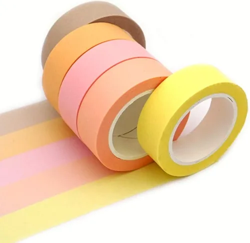 Miniatura 4 de Washi - Juego de cinta adhesiva, 5 rollos surtidos, cinta decorativa para escribir, para divertidos suministros de arte, álbumes de recortes
