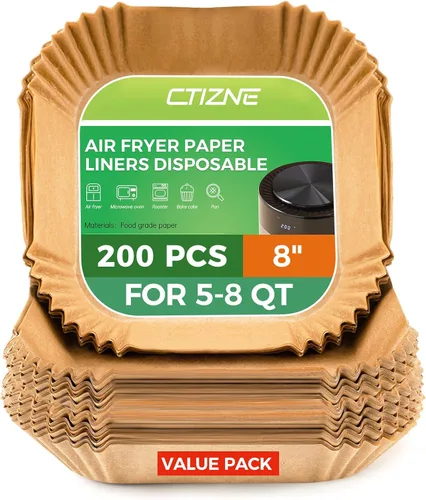Miniatura 22 de Revestimientos desechables para freidora de aire - 500 piezas de papel de pergamino de 20 cm cuadrado para freidora de aire, revestimientos