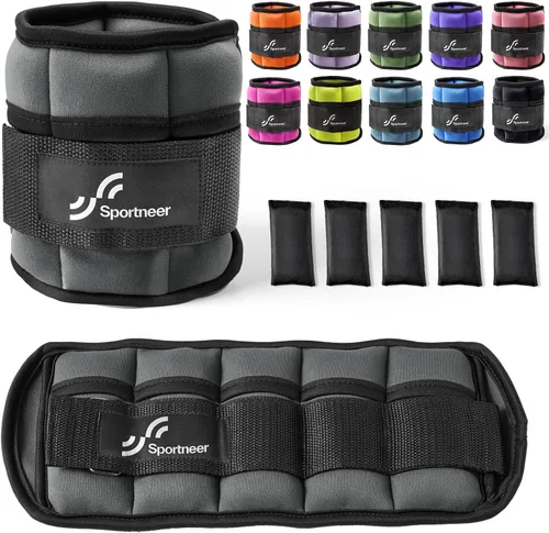 Miniatura 16 de Sportneer Juego de pesas de tobillo ajustables, 1 par, de 2, 4, 6, 8 y 10 libras, correas para el peso de las piernas para mujer, hombre, niños