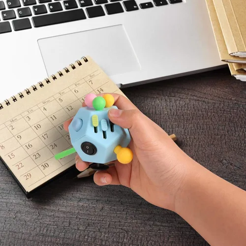 Miniatura 7 de Fidget Dodecagon – 12 Fidget lateral Toy Cube – Alivia El Estrés Y La Ansiedad anti la depresión cubeta para niños y adultos con hiperactividades B3