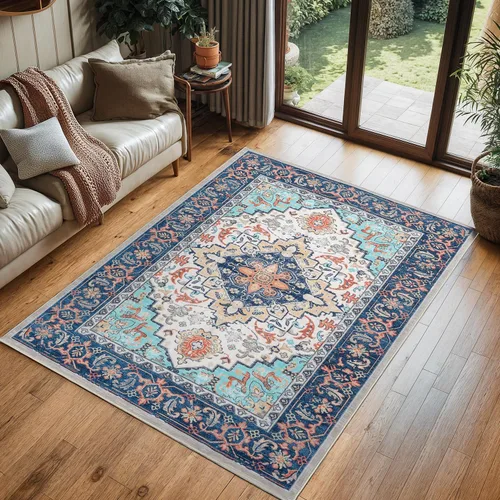 Miniatura 60 de Lofus 8x10 Alfombras de área para sala de estar, alfombra de área lavable, alfombras para dormitorio, cocina, alfombra vintage boho, alfombra suave