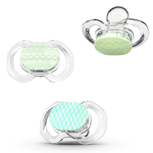 Smilo Chupete para bebé con diseño ortodóntico para un desarrollo dental saludable, etapa 3 para bebés de 9 meses en adelante, paquete de 3 chupetes