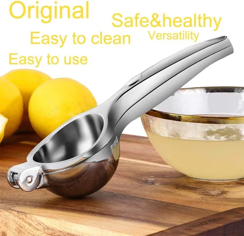 Miniatura 2 de Exprimidor de limón resistente, exprimidor de cítricos de metal de máximo rendimiento de jugo y prensa manual de lima, herramienta de cocina y bar