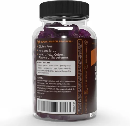 Miniatura 6 de Zeal Naturals Sambucus Gomitas de saúco + zinc + vitamina C - Suplemento diario para niños y adultos - Gomitas de vitamina fáciles de masticar - 100