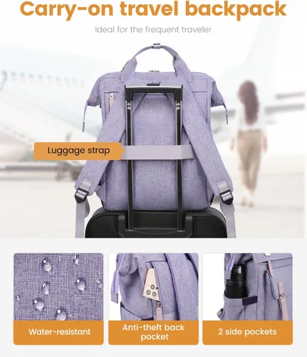 Miniatura 6 de Mochila para portátil para mujeres y hombres, mochila de viaje, mochila para estudiantes y trabajo, mochila para la universidad y la escuela