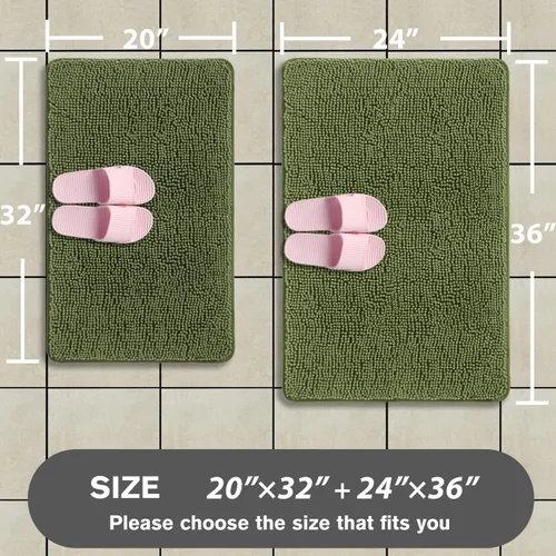 Miniatura 570 de Alfombra de baño pequeña de 12 x 18 pulgadas, lavable y absorbente, antideslizante, alfombra de baño de felpilla gruesa y suave para baño, ducha