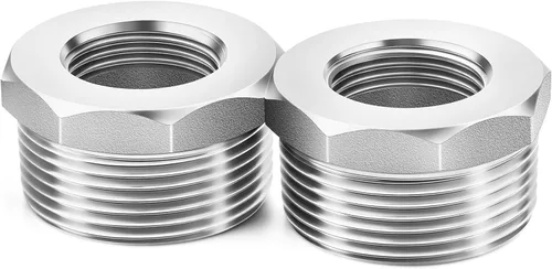 Miniatura 14 de ChillWaves Montaje de tubería de acero inoxidable 304, buje hexagonal reductor 1/2 pulgada NPT macho x adaptador de rosca hembra NPT de 1/4 pulgadas