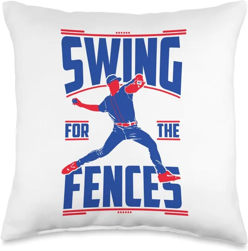 Funny QB quaterback Baseball jokes Cojín de béisbol con citas divertidas para columpios de las vallas, 16 x 16 pulgadas, multicolor
