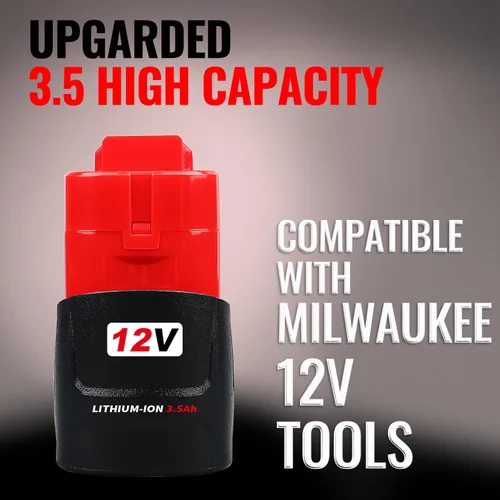 Miniatura 2 de VANON Paquete de 4 unidades mejoradas de repuesto de iones de litio de 3.5Ah 12V para batería Milwaukee de 12 V 48-11-2401 48-11-2402 48-59-1812
