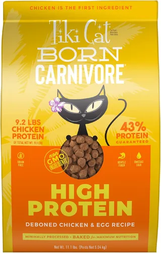 Miniatura 10 de Tiki Cat Born Carnivore - Alimento seco para gatos con alto contenido de proteínas, pollo y huevo deshuesado, bolsa de 2.8 libras