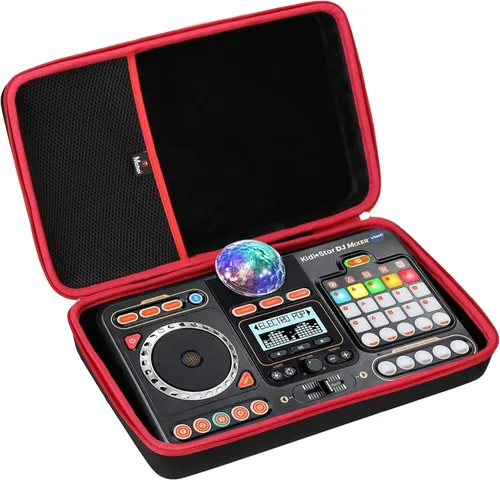 Mchoi Estuche rígido para mezclador VTech Kidi Star DJ/Kidi DJ Mix, pequeño mezclador de DJ con bolsillo de malla para cable, guía de usuario, Negro