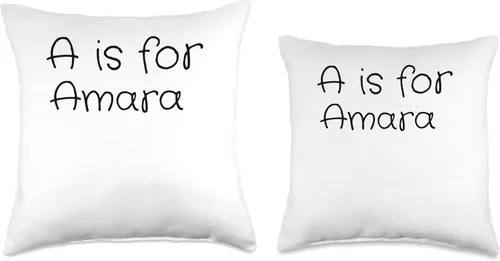 Miniatura 3 de Name Amara Classroom Daughter Custom School Kids Almohada personalizada A is for Amara Name Student Kindergarten, 18 x 18 pulgadas, multicolor