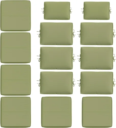Miniatura 18 de 14 Piezas Fundas de Cojines para Exteriores Resistentes a Todo Clima Fundas de Cojines para Patio, Reemplazo Impermeable con Cremallera para Muebles