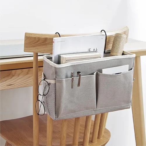 Miniatura 3 de Cosiki Bolsa de almacenamiento para colgar junto a la cama, mesita de noche, organizador de escritorio colgante para cabeceros, literas