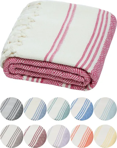 Miniatura 14 de DEMMEX Organic Diamond - Toalla turca de baño y playa 100% algodón turco certificado Oeko-TEX, ultra suave, de secado rápido, ligera, toalla